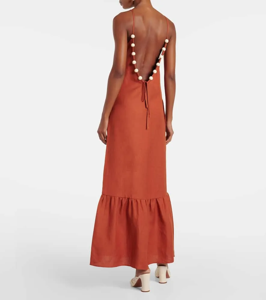 Adriana Degreas Linen-blend maxi dress