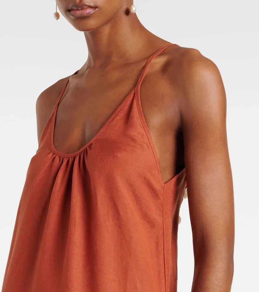 Adriana Degreas Linen-blend maxi dress