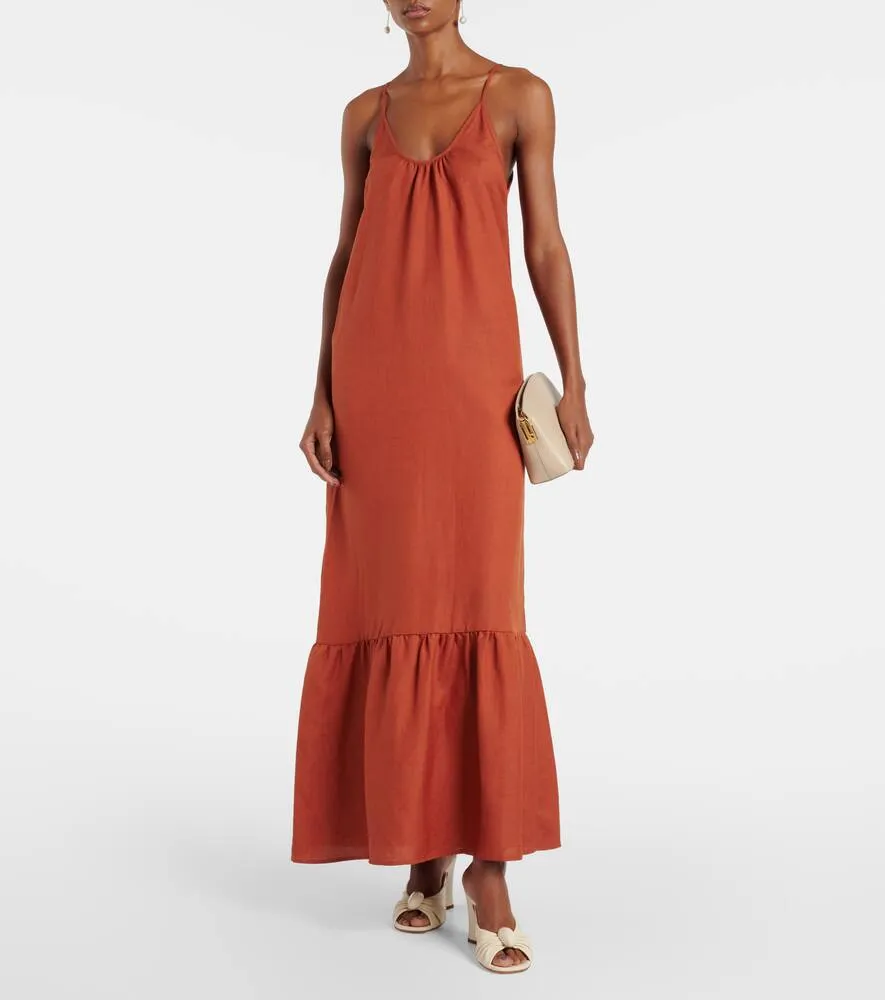 Adriana Degreas Linen-blend maxi dress
