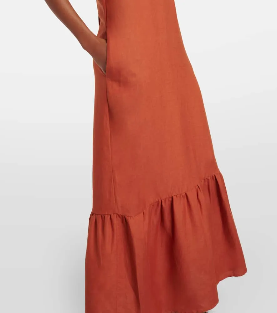 Adriana Degreas Linen-blend maxi dress