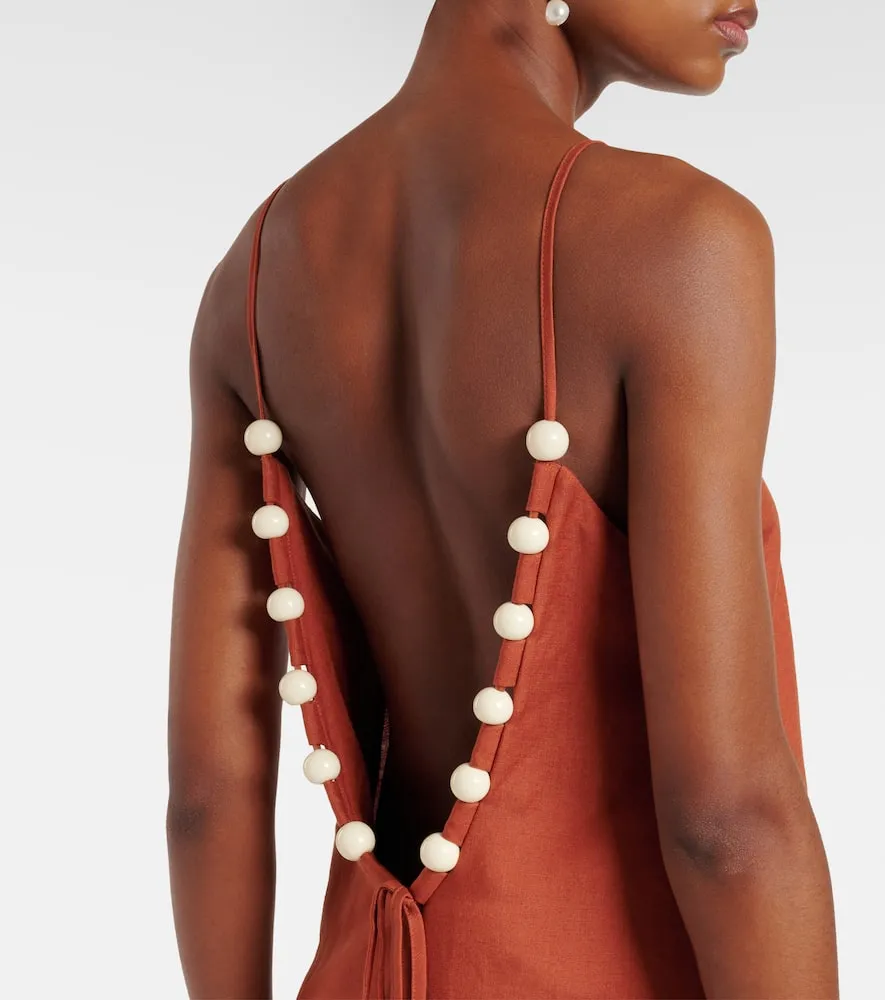 Adriana Degreas Linen-blend maxi dress