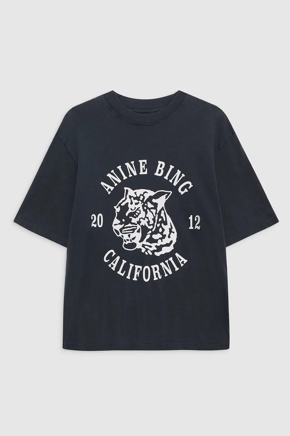 Avi Tee Collegiate Leopard - Washed Charcoal