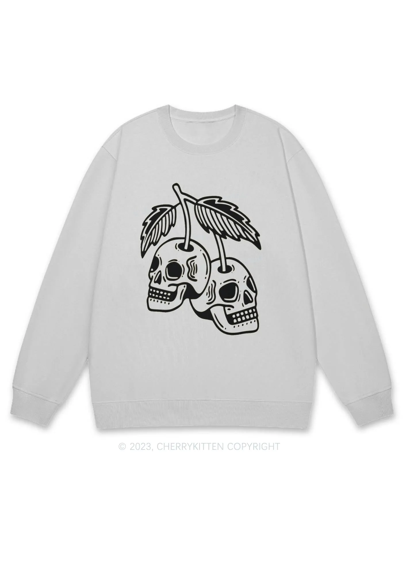 Cherry Skulls Halloween Y2K Sweatshirt Cherrykitten