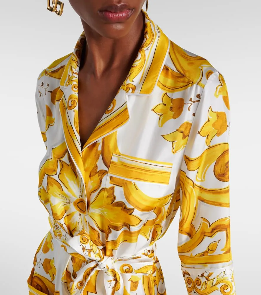 Dolce&Gabbana Majolica silk twill maxi dress
