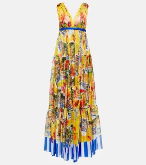 Dolce&Gabbana Portofino printed silk chiffon gown