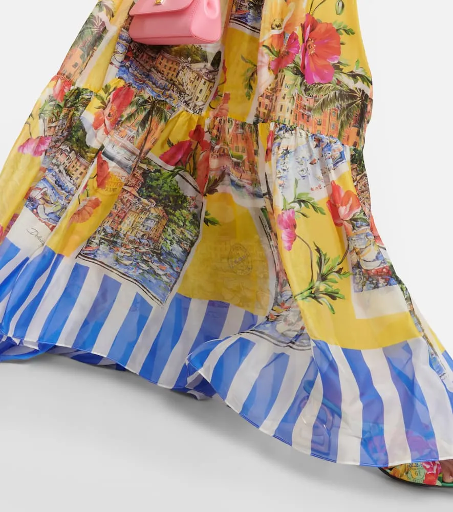 Dolce&Gabbana Portofino printed silk chiffon gown