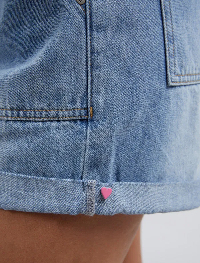 Elm - Emma Relaxed Denim Short - Mid Blue Wash