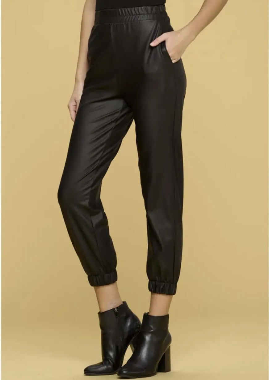 Faux Leather Pocket Joggers Made in USA CLEARANCE FINAL SALE