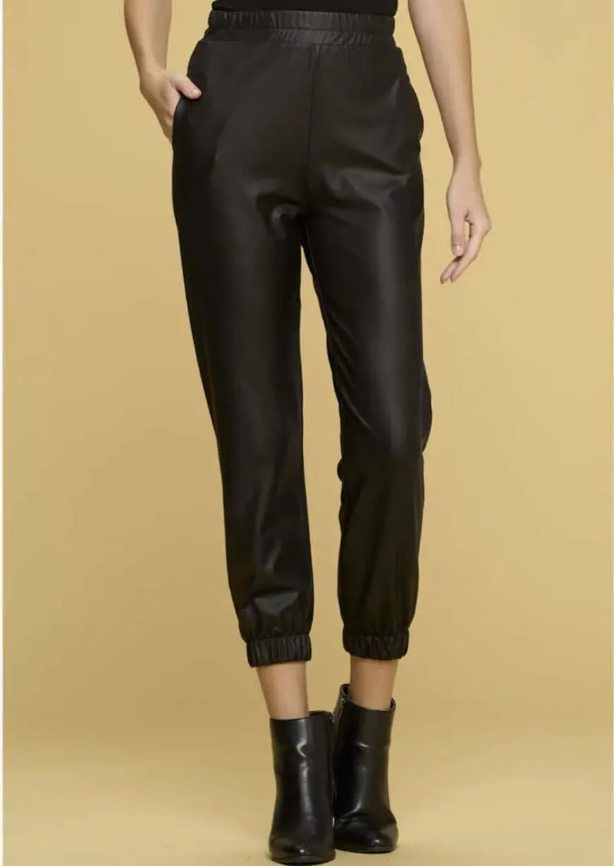 Faux Leather Pocket Joggers Made in USA CLEARANCE FINAL SALE