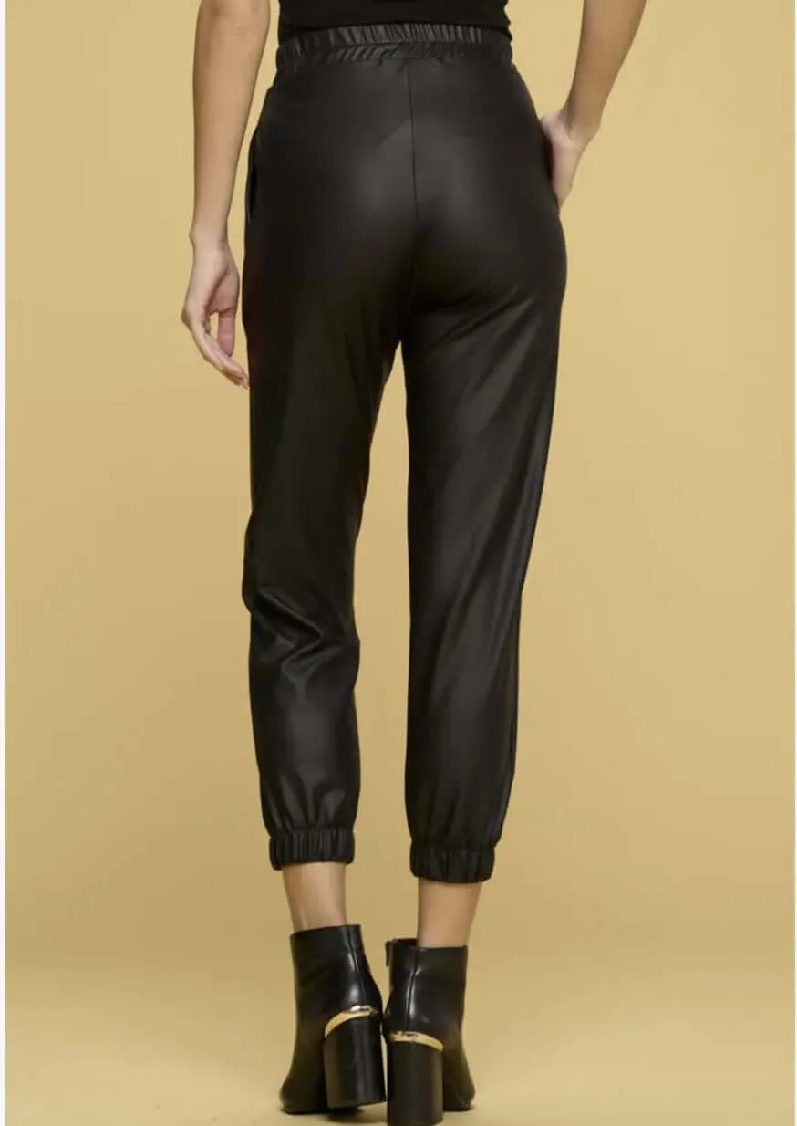 Faux Leather Pocket Joggers Made in USA CLEARANCE FINAL SALE