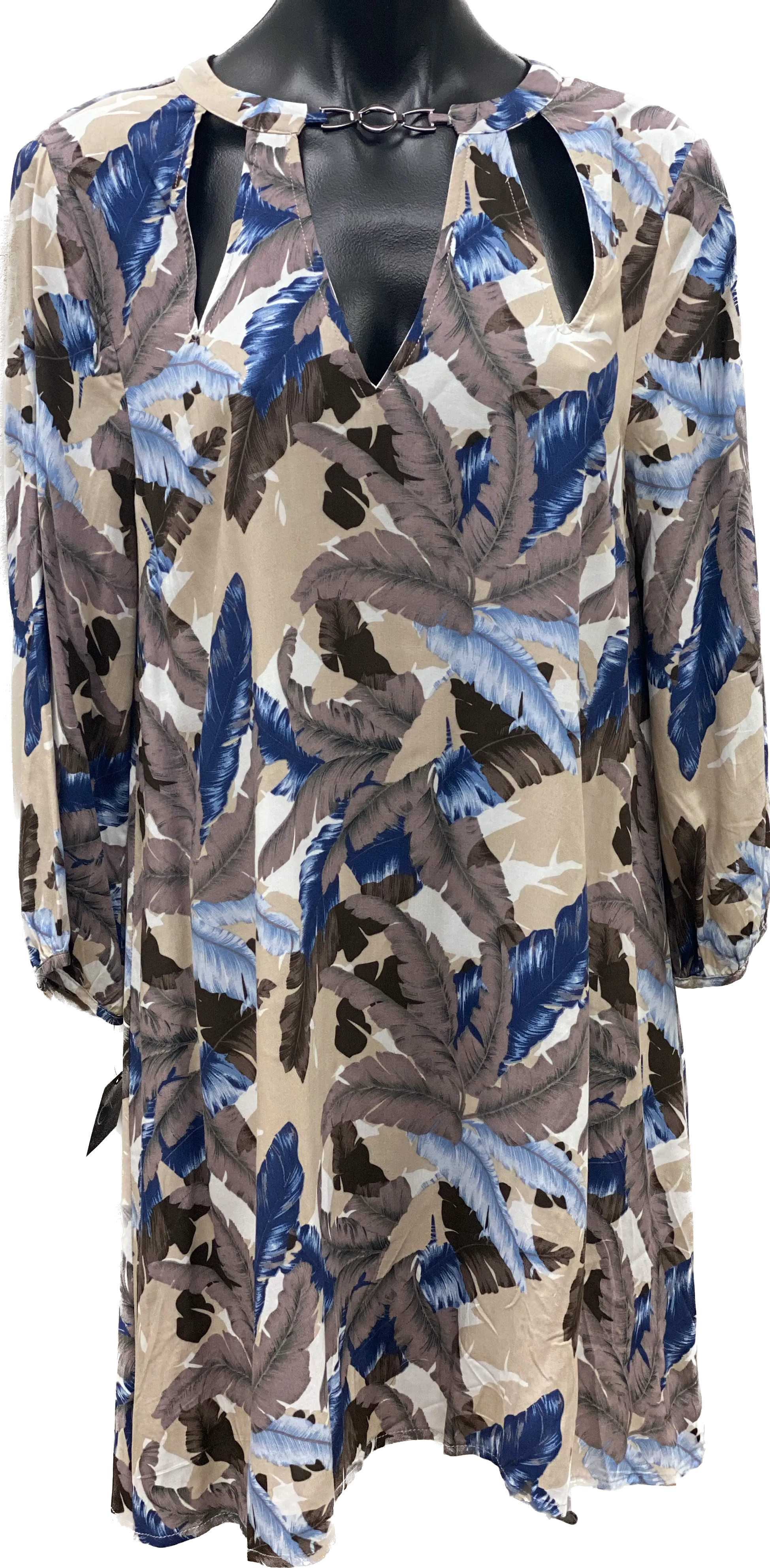 feather print dress