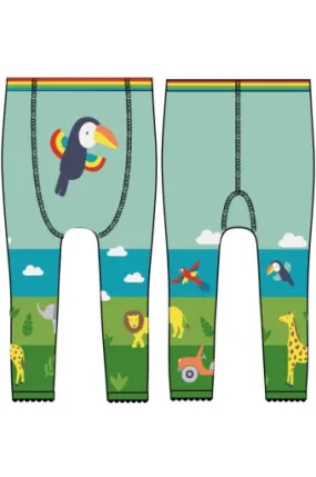 Frugi Little Knitted Leggings - Spring Mint/Toucan