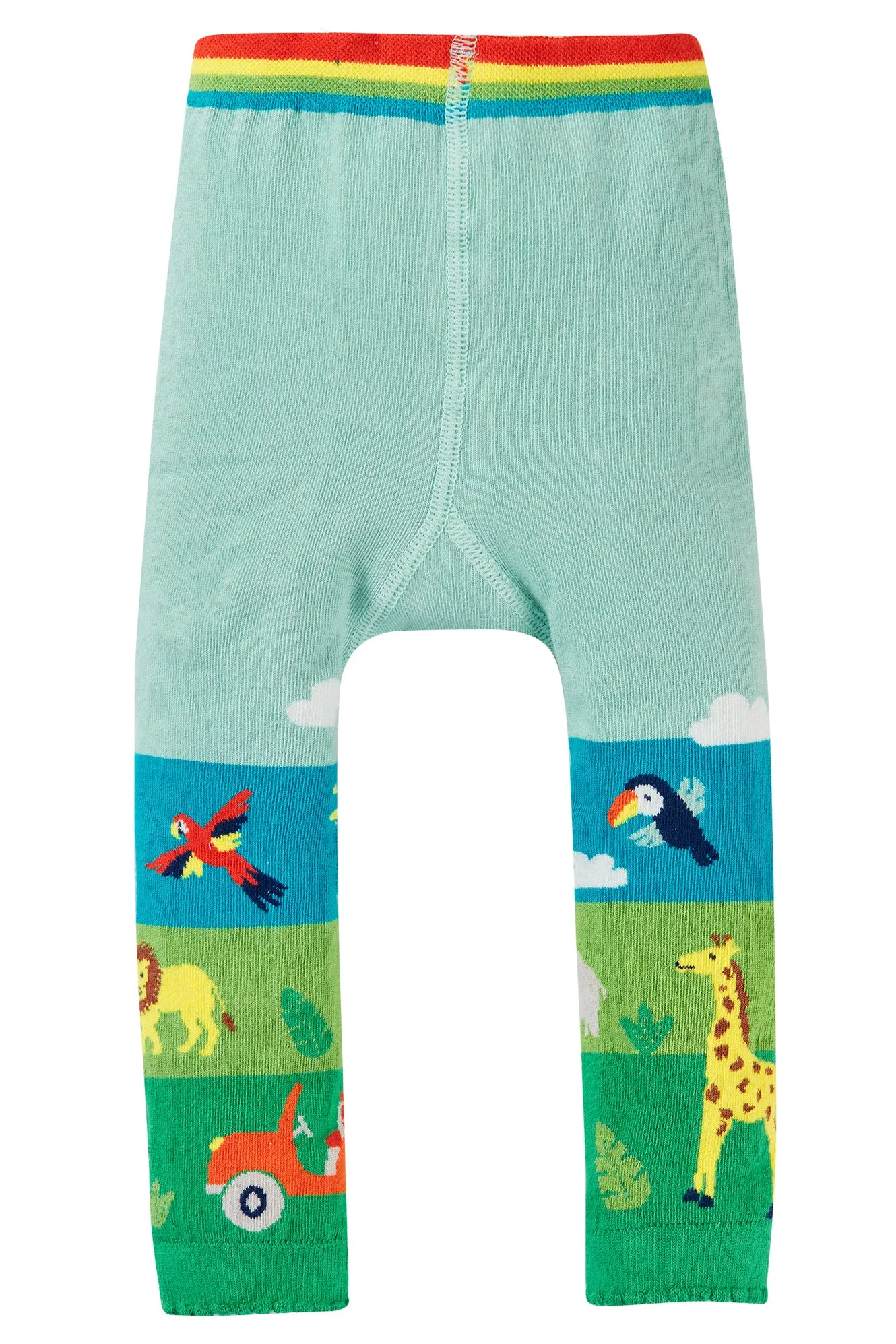 Frugi Little Knitted Leggings - Spring Mint/Toucan