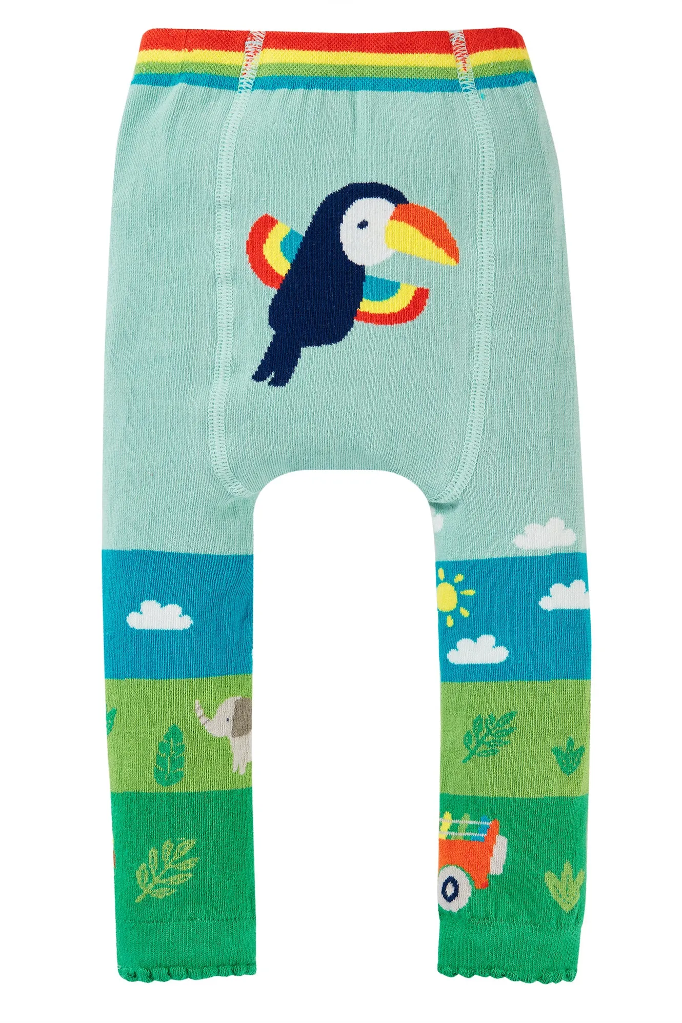 Frugi Little Knitted Leggings - Spring Mint/Toucan