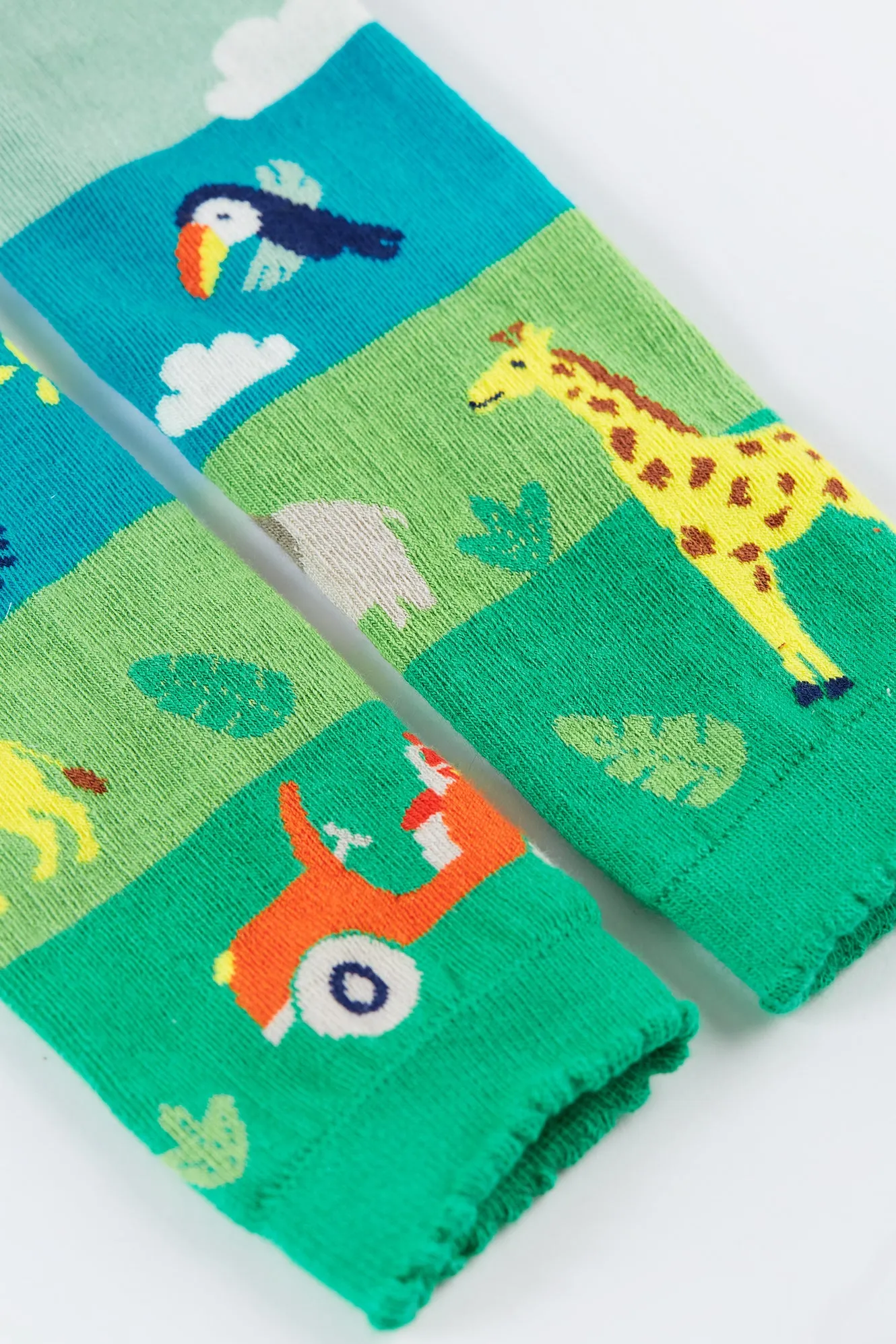 Frugi Little Knitted Leggings - Spring Mint/Toucan