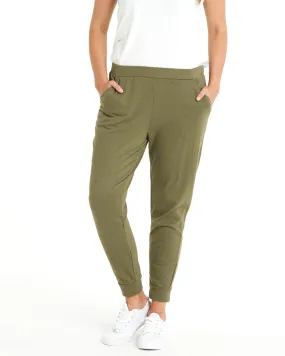 Lindsay Elastic Waistband Slim Leg Cotton Jogger Pants - Khaki