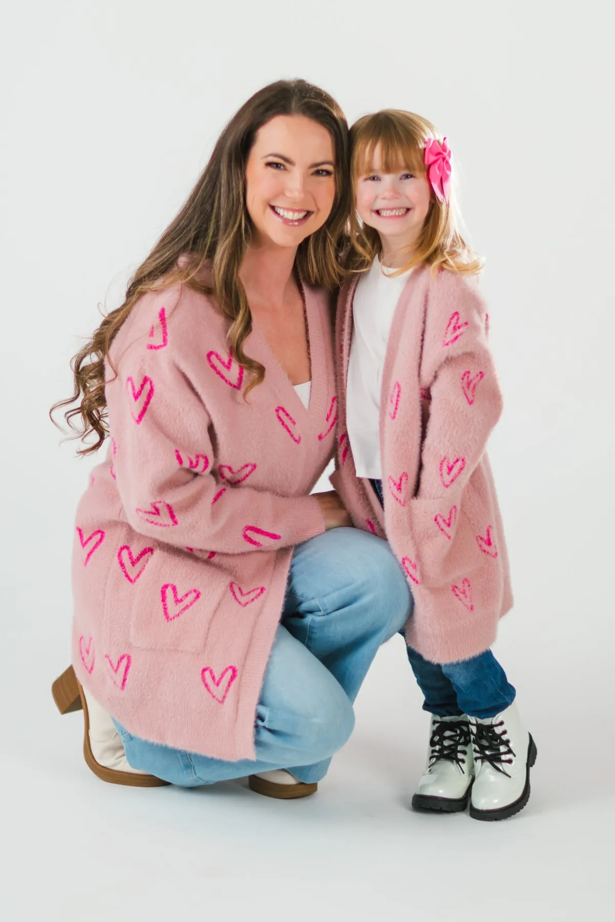 Mom & Me - Pink Heart Cardigan
