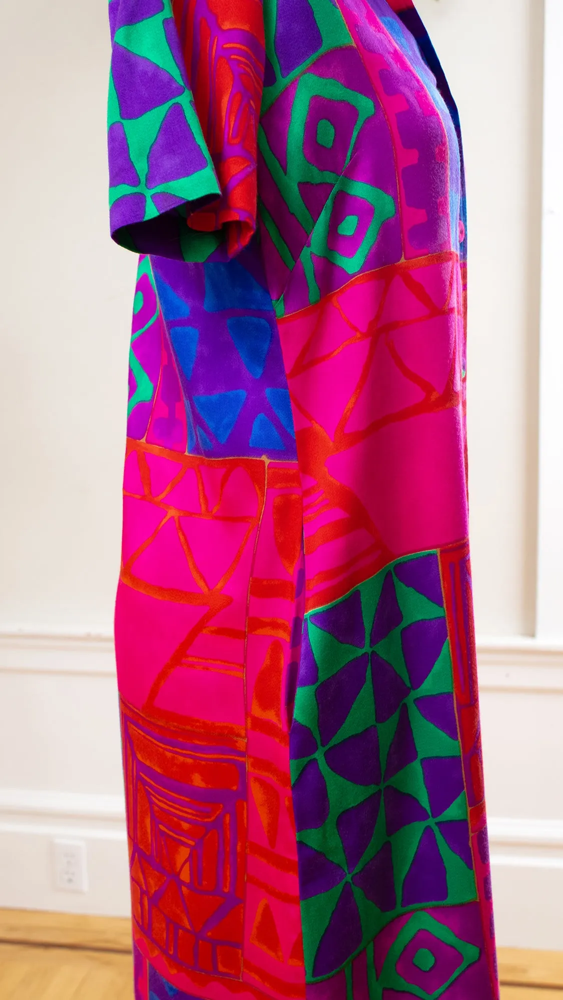 NEW ⭐️ 1960s 1970s Hawaiian Geometric Shirtwaist Maxi Dress | small/medium