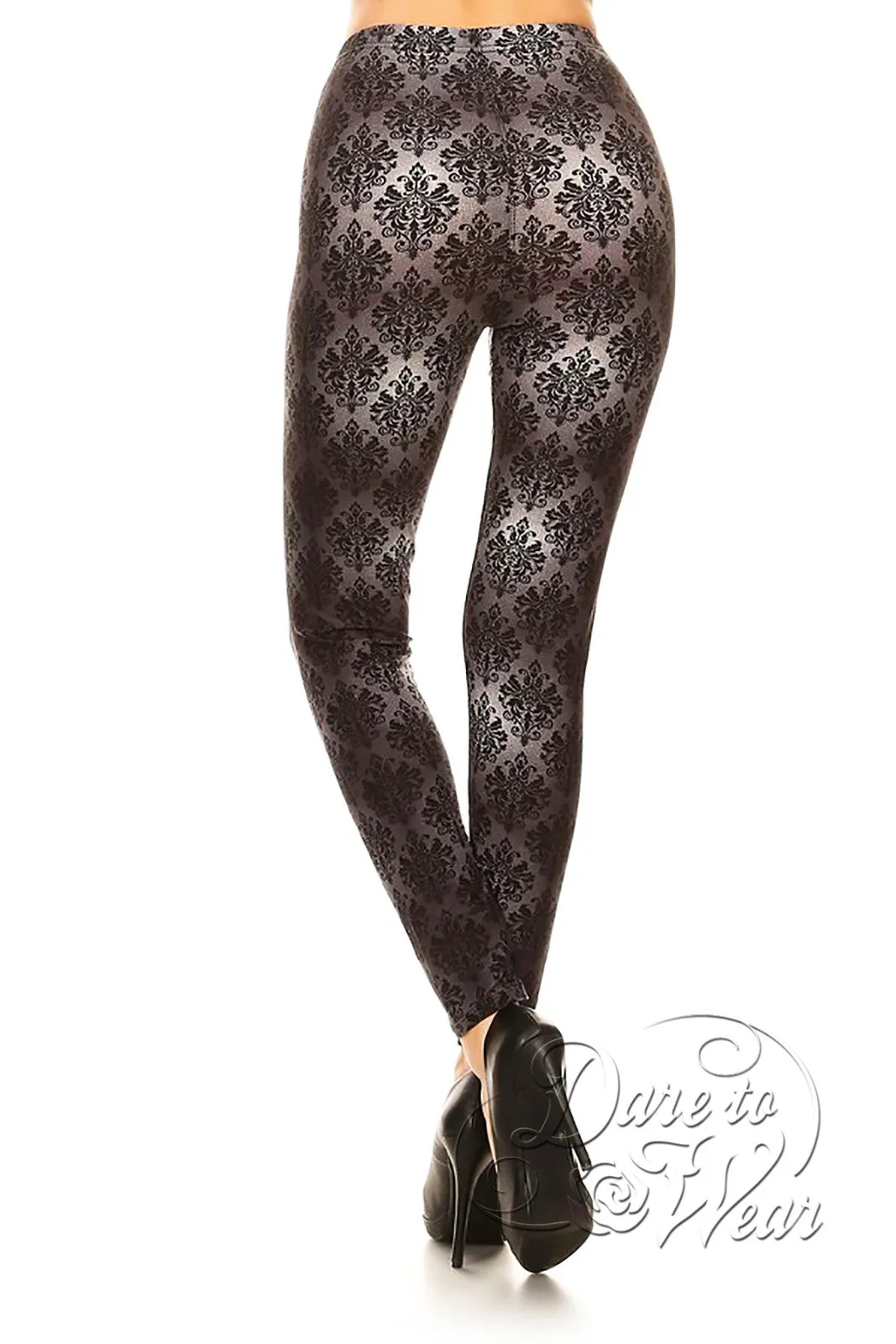 Peached Leggings in Victorian Brocade