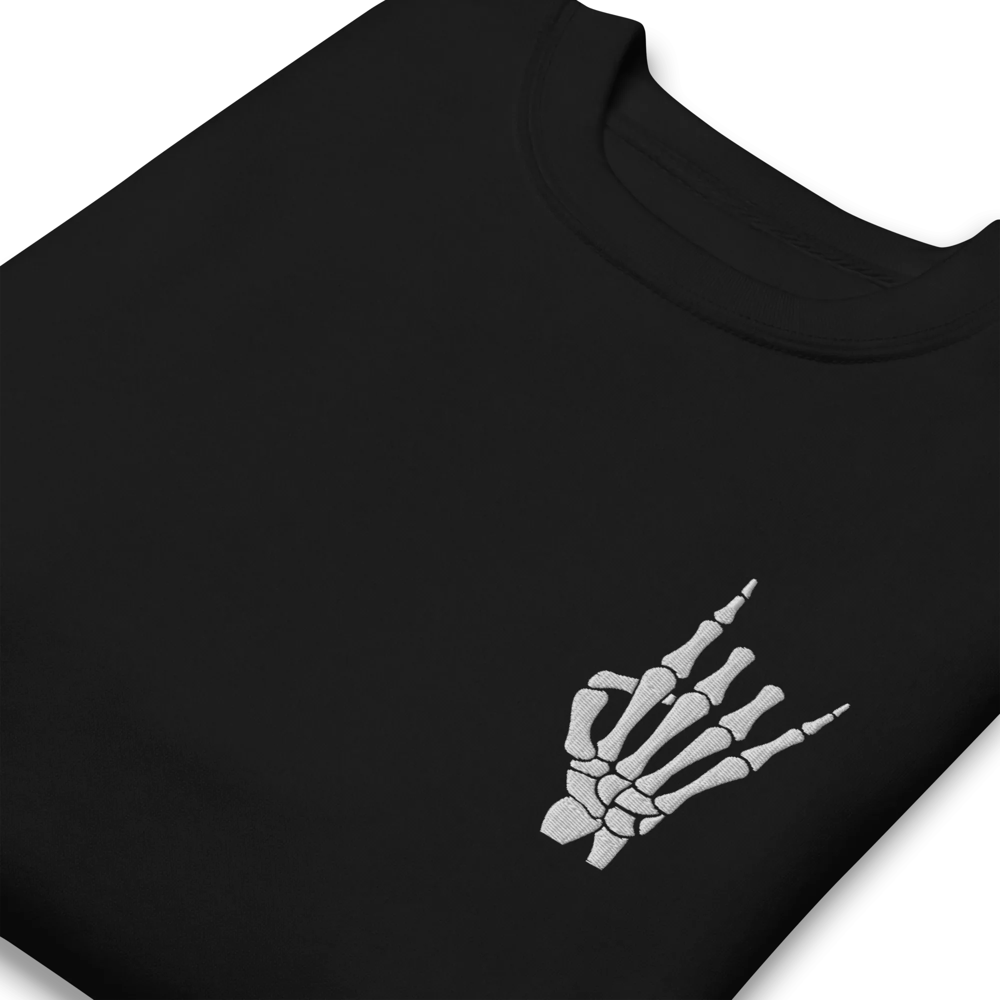 Rock On Skeleton Embroidered Sweatshirt