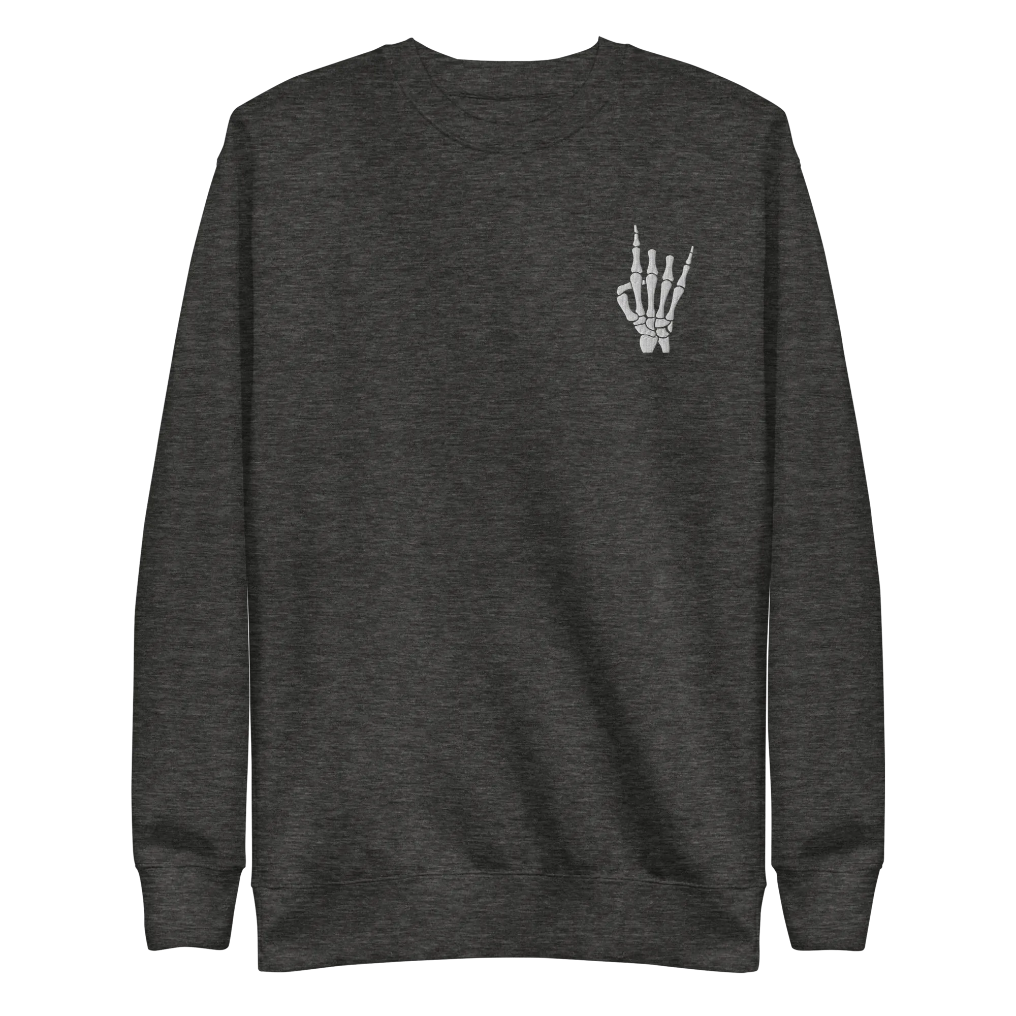 Rock On Skeleton Embroidered Sweatshirt