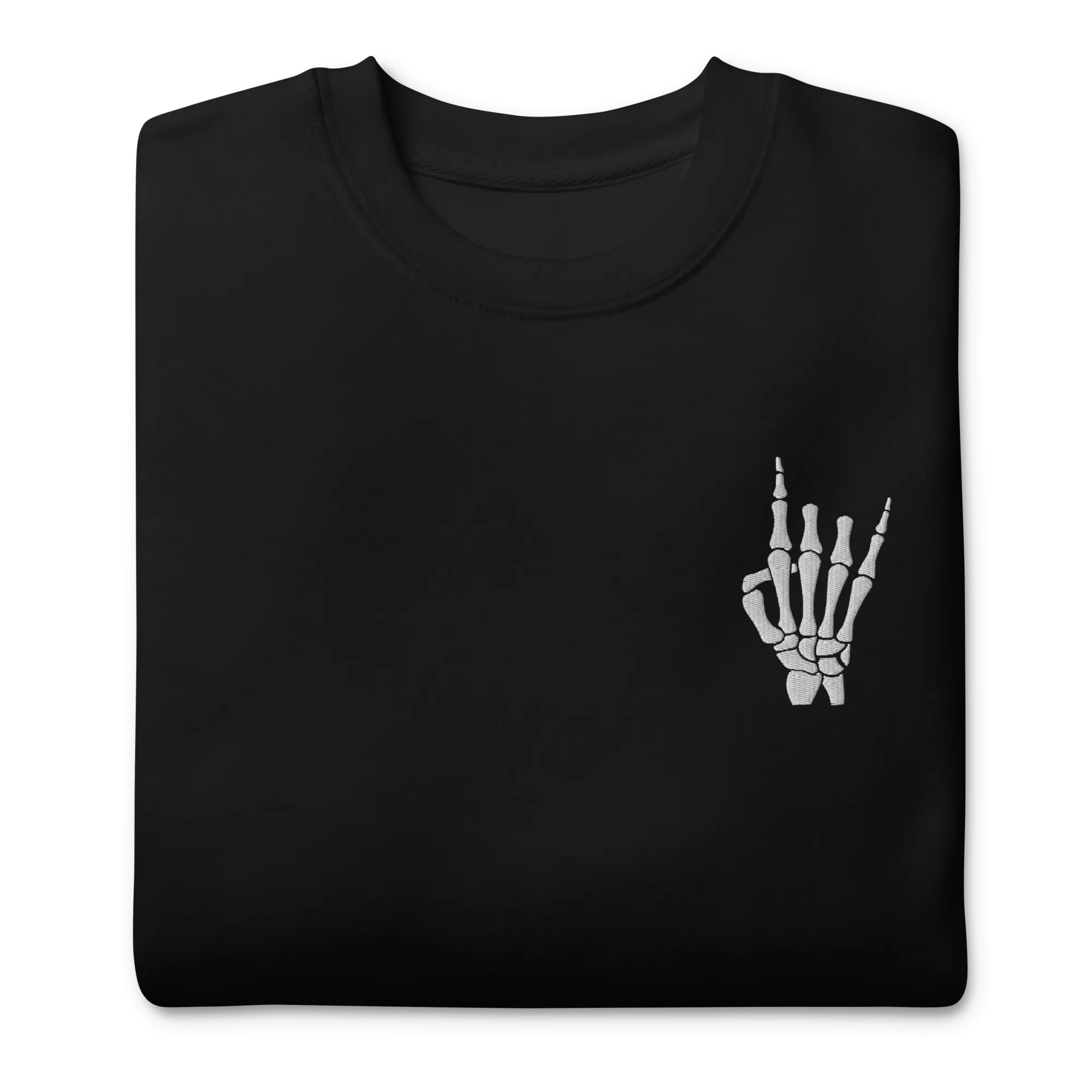 Rock On Skeleton Embroidered Sweatshirt