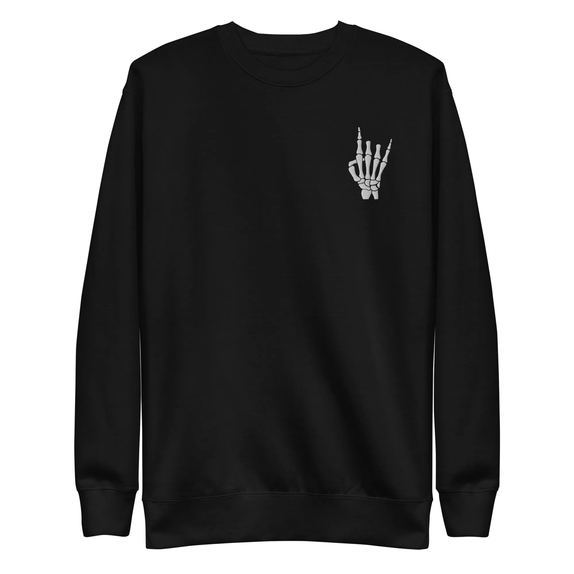Rock On Skeleton Embroidered Sweatshirt