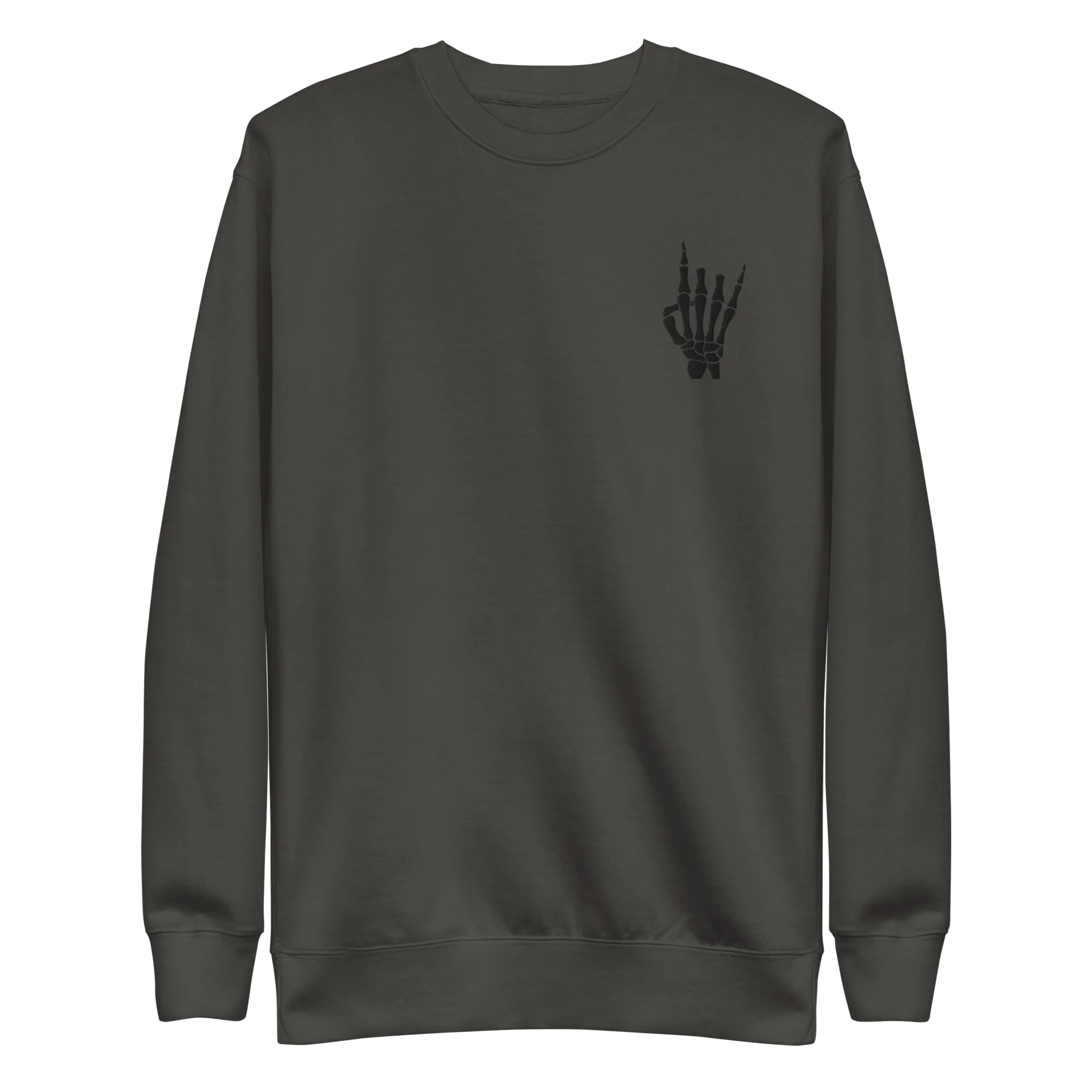 Rock On Skeleton Embroidered Sweatshirt