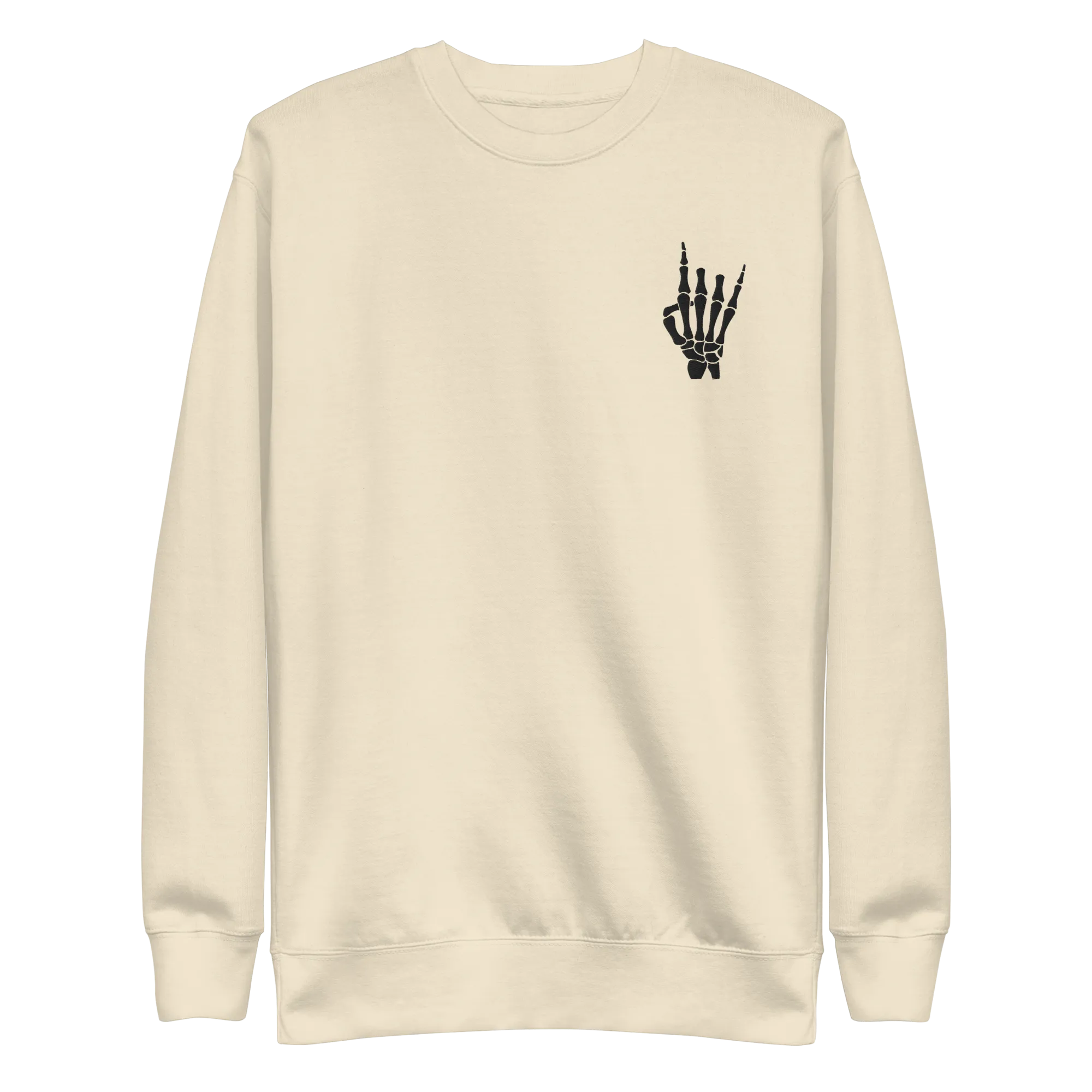 Rock On Skeleton Embroidered Sweatshirt