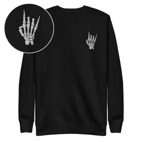 Rock On Skeleton Embroidered Sweatshirt