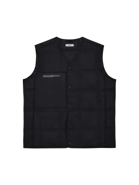 Womens Flower-Warmth Quilted Gilet—black